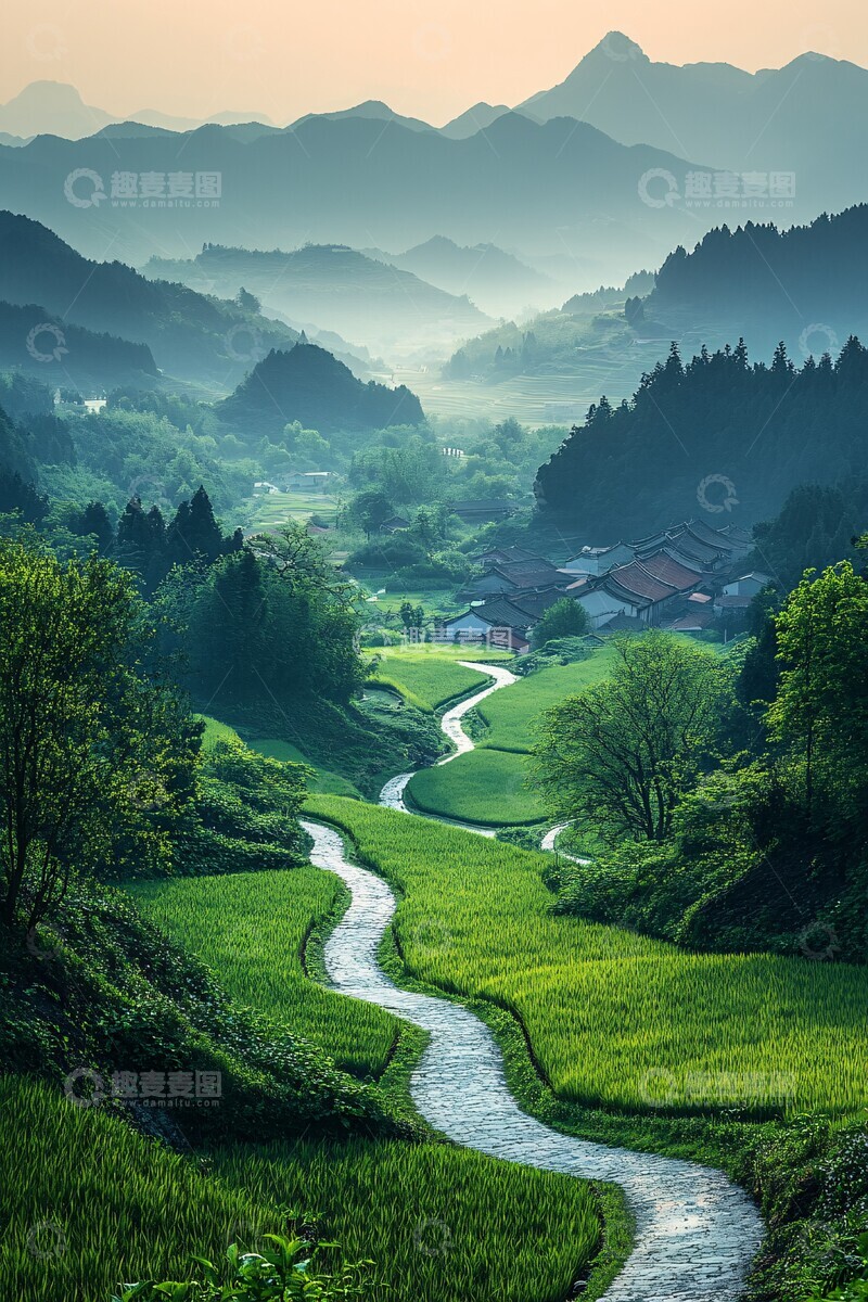 高清大图下载【趣麦麦图】油菜花盛开的路2