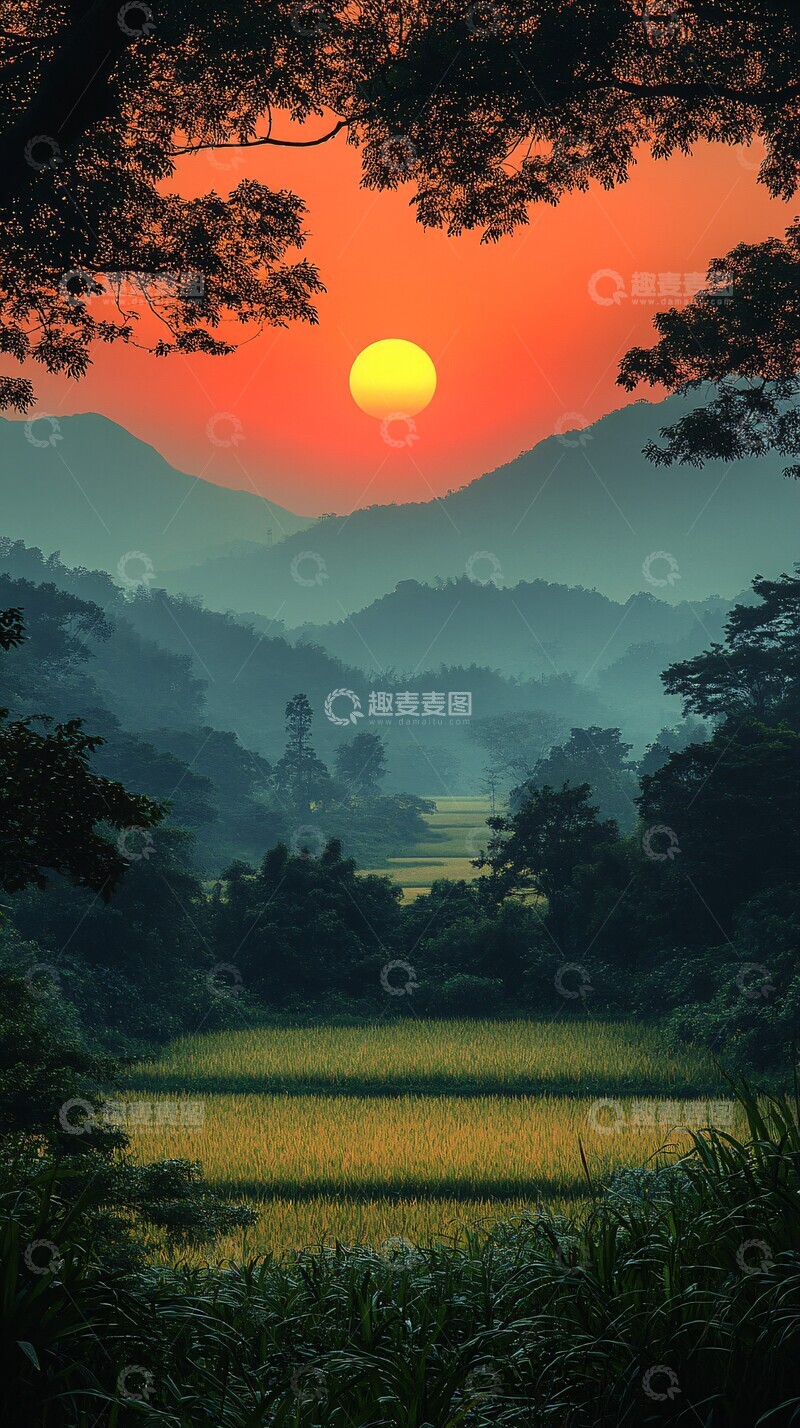 高清大图下载【趣麦麦图】夏日渐凉稻谷黄1