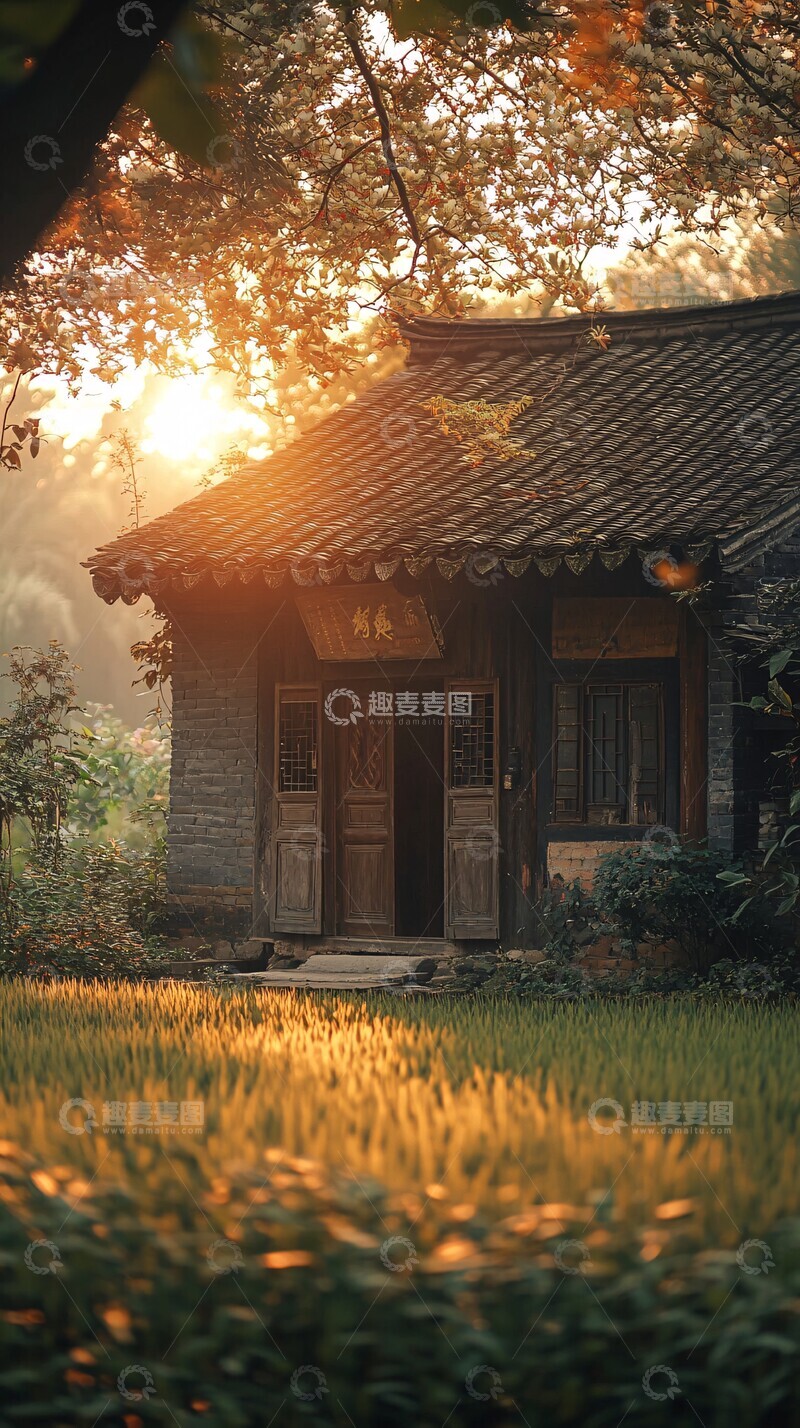 高清大图下载【趣麦麦图】老屋稻田门敞开1