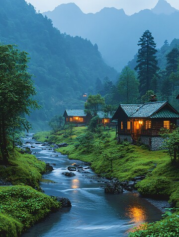 山村夜色山村夜色房屋3