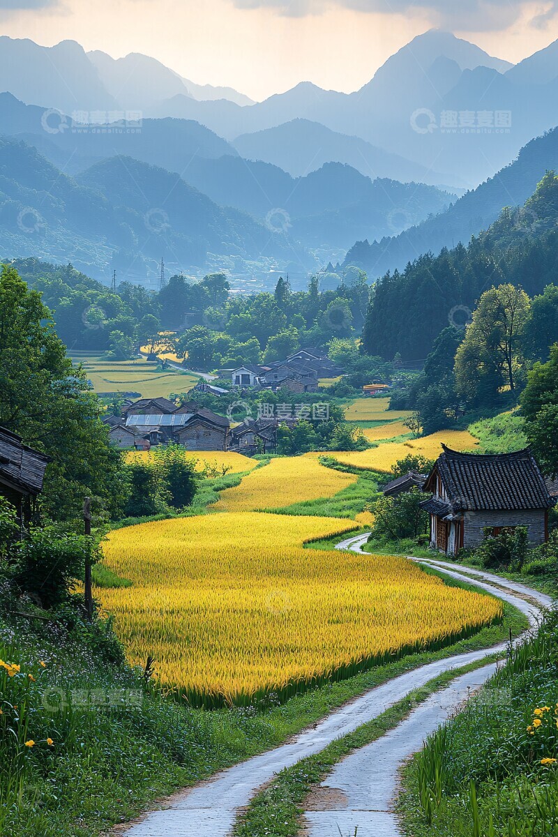 高清大图下载【趣麦麦图】油菜花盛开的路3