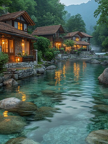 山村夜色山村夜色房屋