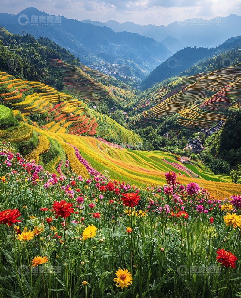 高清大图下载【趣麦麦图】多彩梯田盛景3