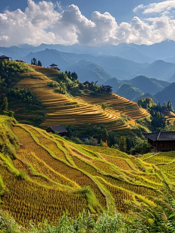 金秋稻田层叠景2
