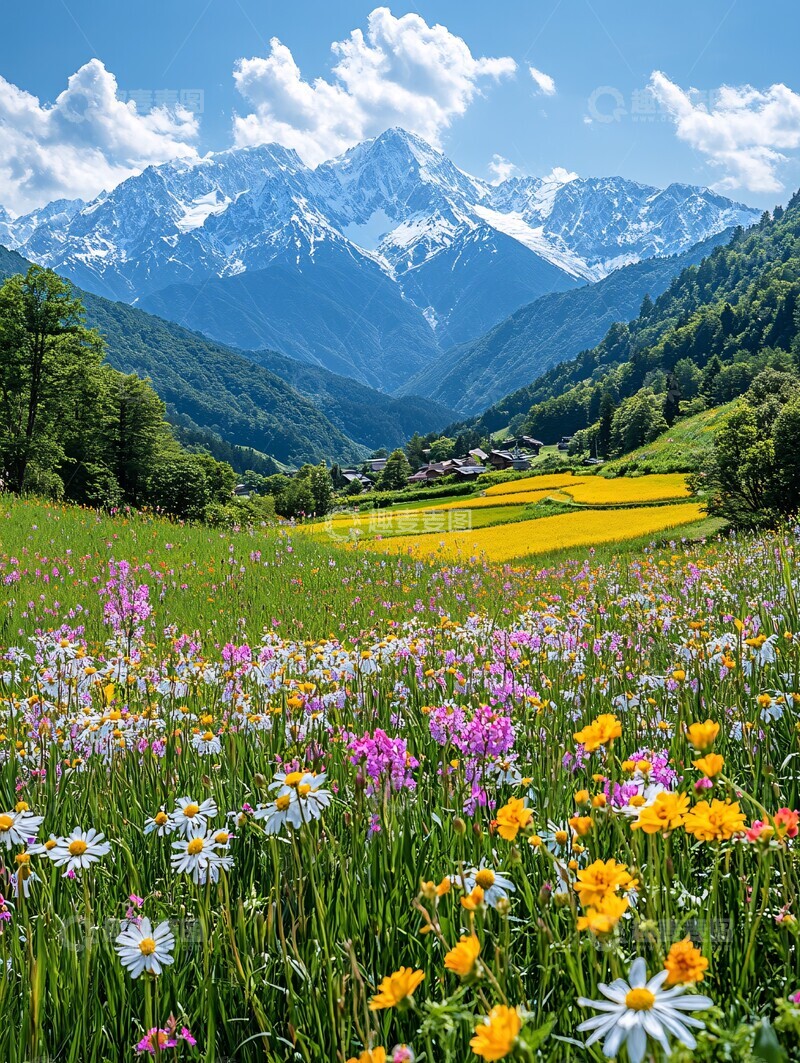 高清大图下载【趣麦麦图】雪山谷地风景照