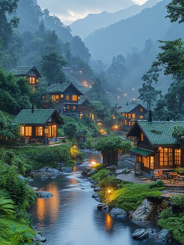 山村夜色山村夜色房屋2