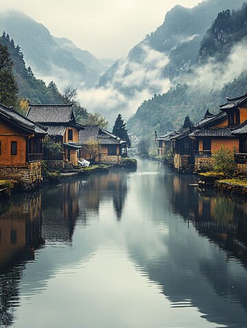 古村水乡古村水乡山峦