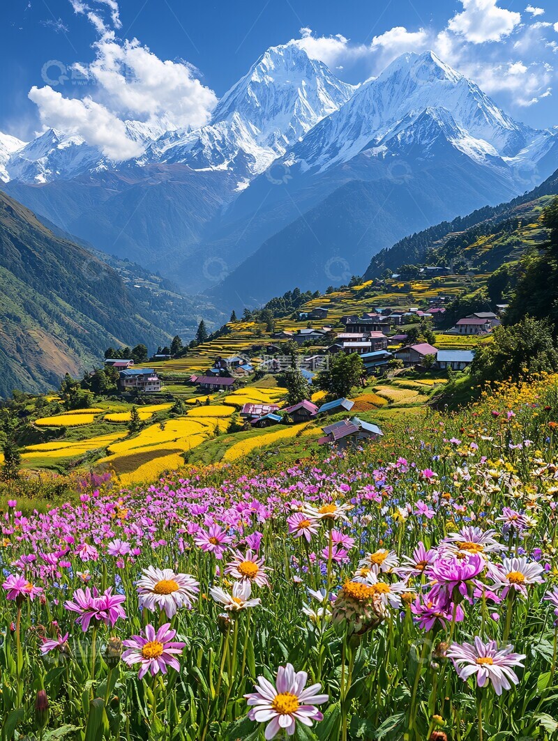 高清大图下载【趣麦麦图】雪山谷地风景照1