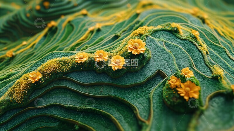 高清大图下载【趣麦麦图】稻田丰收季稻田稻谷梯田