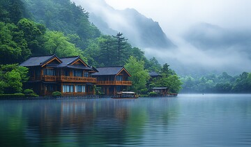 湖山烟雨梦烟雨花香水声1