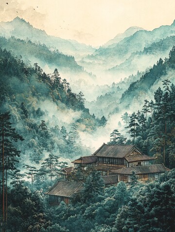 云南民族森林版画1