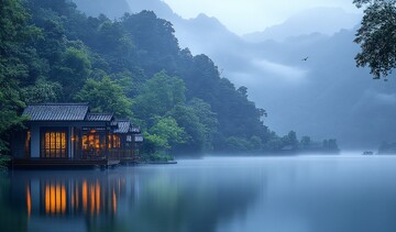 湖山烟雨梦烟雨花香水声3