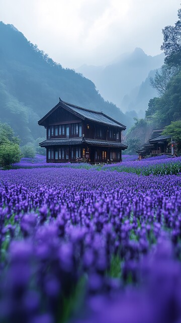 紫花河畔紫花河畔田野
