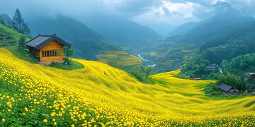 油菜花梯田油菜花梯田黄色2