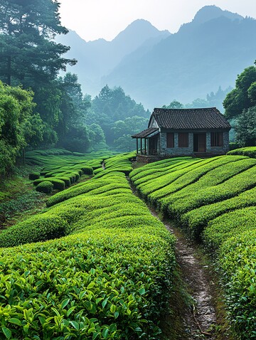 茶园与山间老屋1