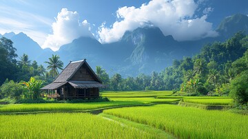 稻田山景稻田山景热带1