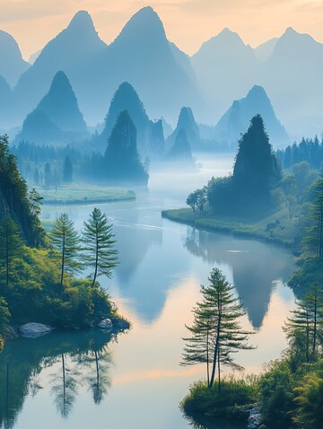 山水倒影山水倒影山峰2