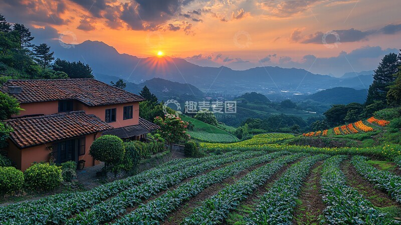 高清大图下载【趣麦麦图】梯田山上的试验田