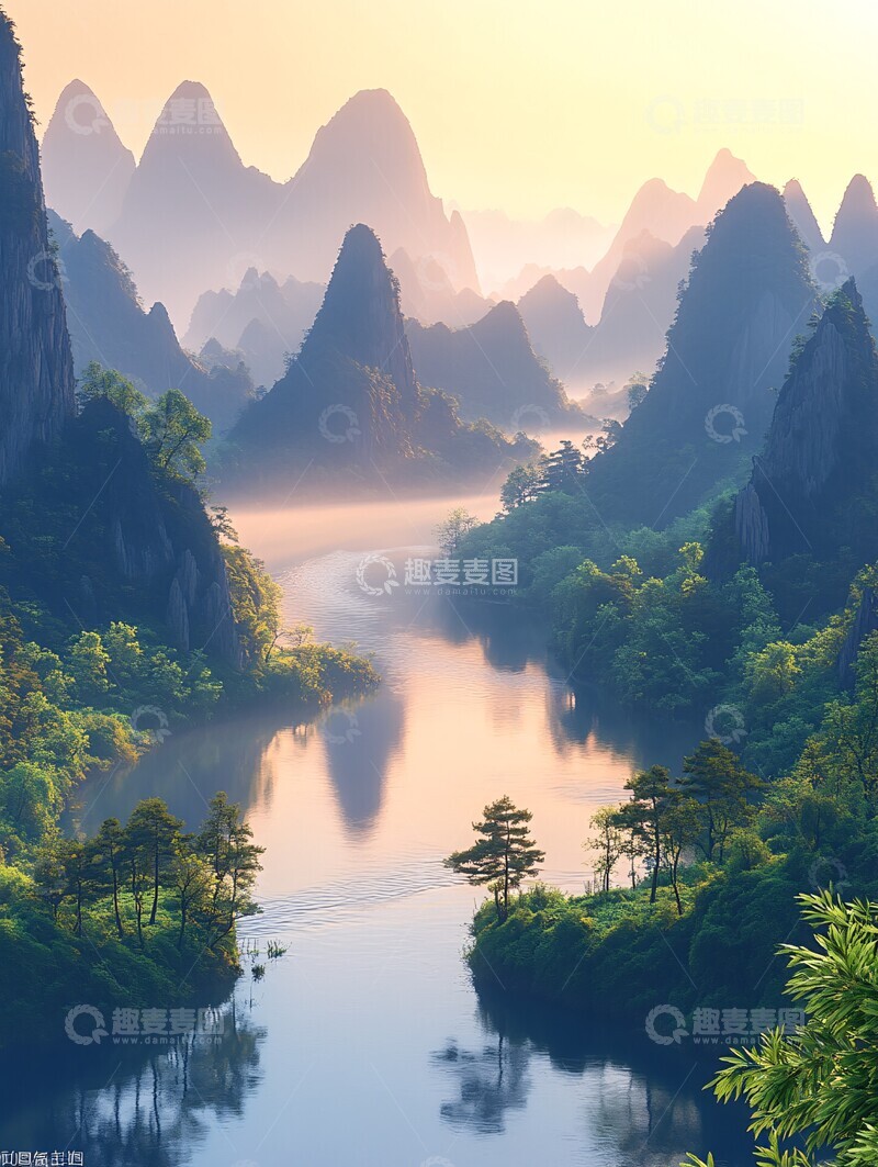 高清大图下载【趣麦麦图】山水倒影山水倒影山峰