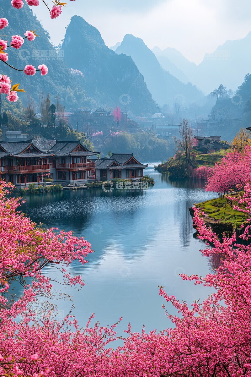 桂林山水樱桃花1