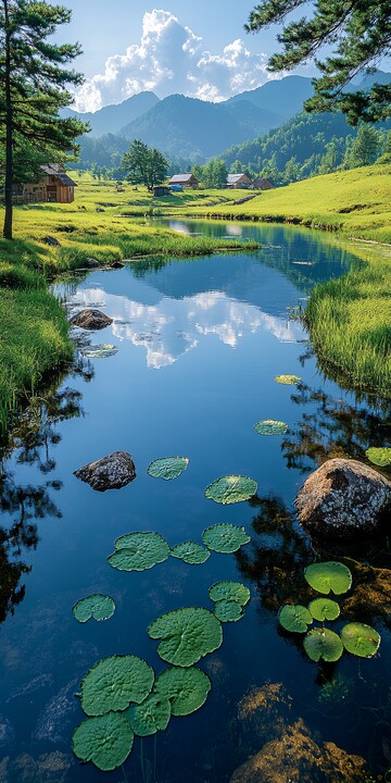 绿野河畔风景图1