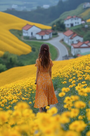 乡村自行车女孩