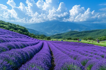 薰衣草花海农耕图