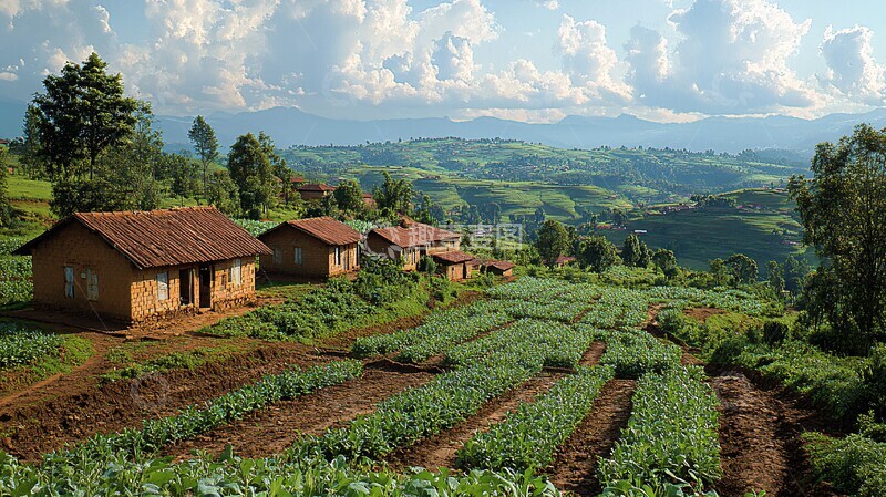高清大图下载【趣麦麦图】梯田村落景观1