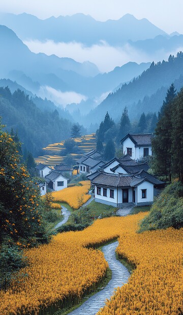 雨雾山间油菜花开2