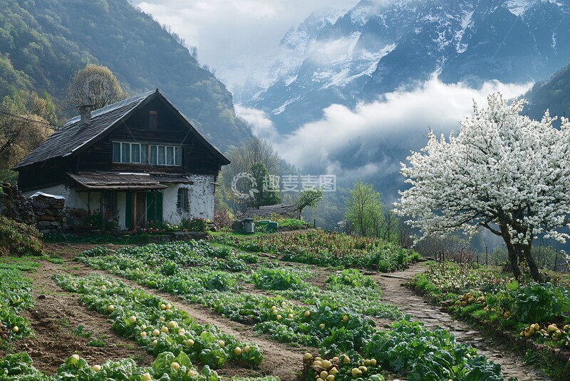 高清大图下载【趣麦麦图】山村果园菜园