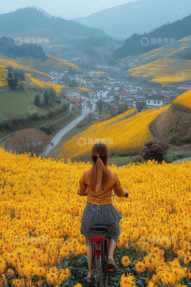 高清大图下载【趣麦麦图】乡村自行车女孩2