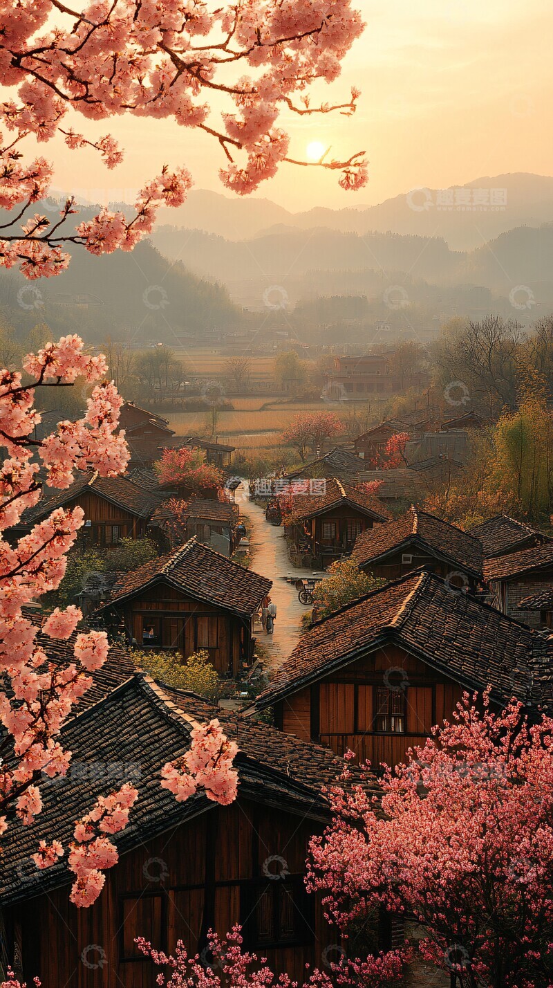 高清大图下载【趣麦麦图】村民与稻田生活