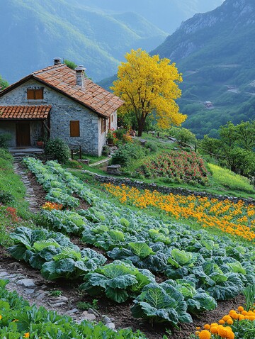 菜园与山景菜园山景蔬菜