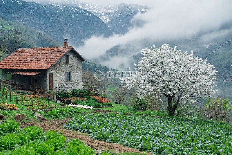 高清大图下载【趣麦麦图】山村果园菜园1