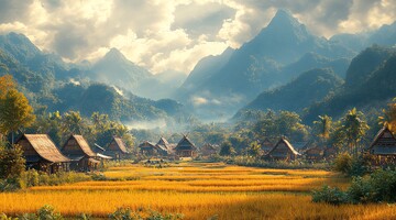 古村稻田山景2