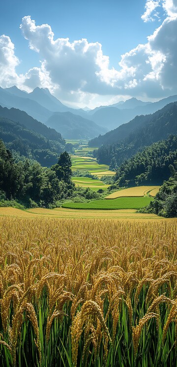 稻田秋色稻田绿色金色2