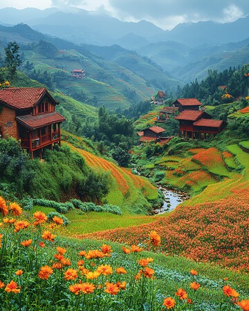 梯田风光梯田风光自然