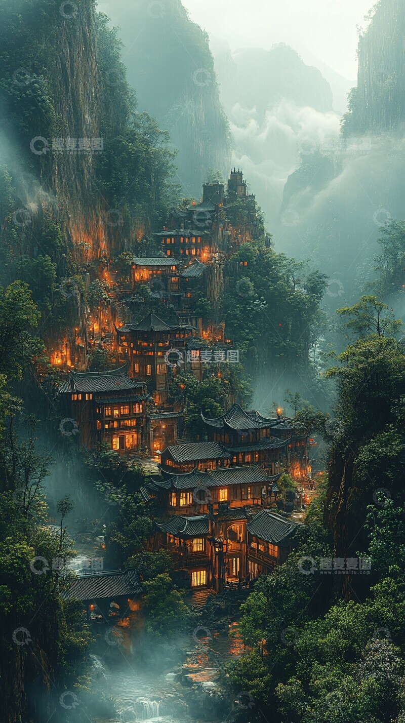 高清大图下载【趣麦麦图】竹林山洞阳光