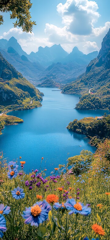 鲜花绿草山径风光2