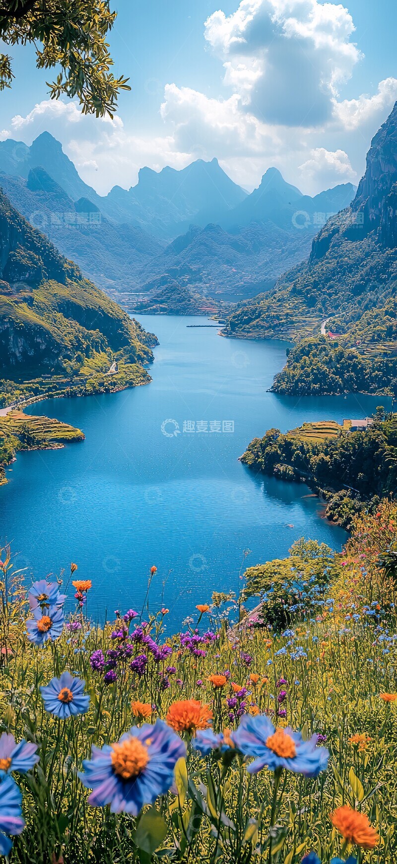 鲜花绿草山径风光2