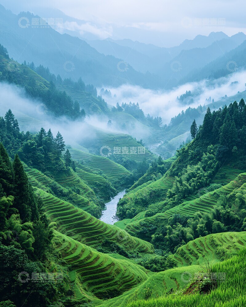 高清大图下载【趣麦麦图】梯田风光梯田风光自然2