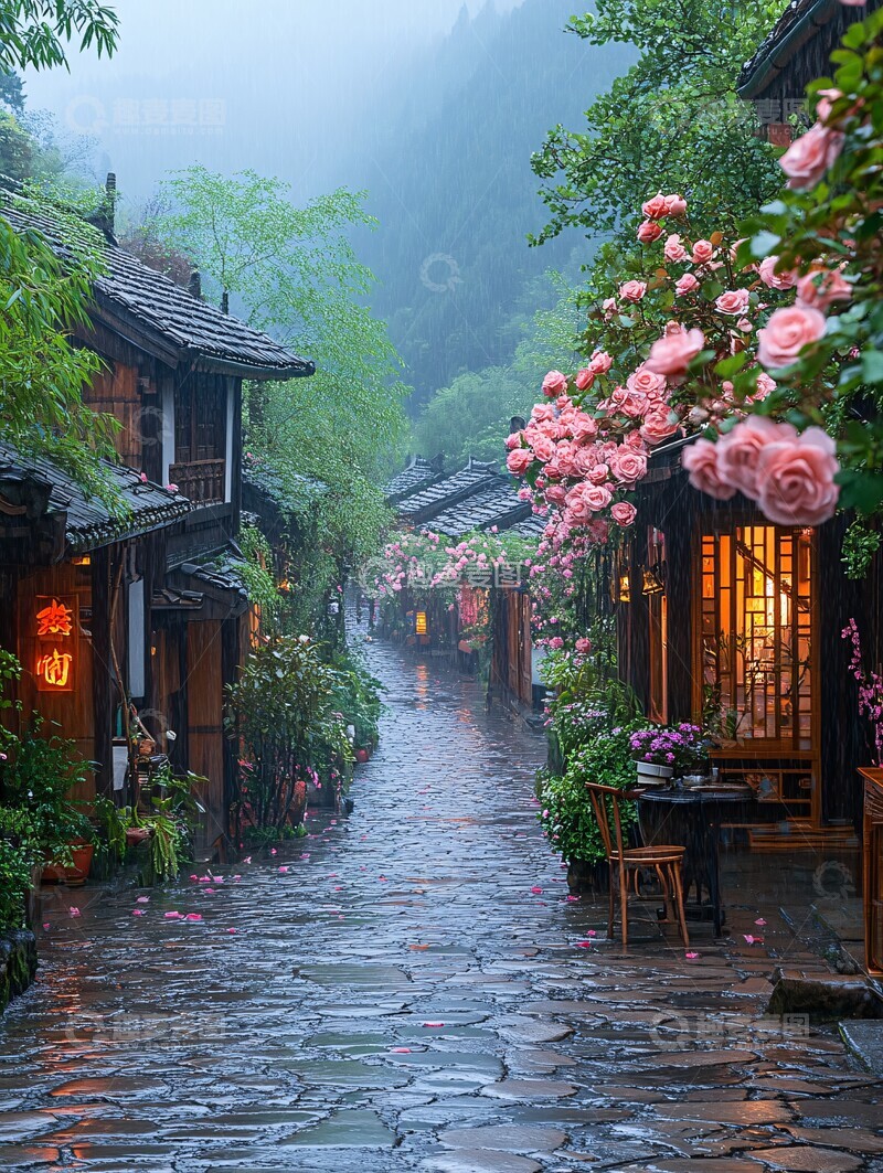 高清大图下载【趣麦麦图】石路竹影窗格间