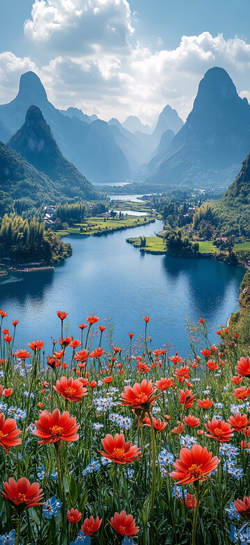 鲜花绿草山径风光3