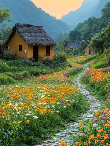 夕阳下的乡间小路9