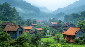绿野山间古村景2