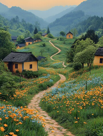 夕阳下的乡间小路10