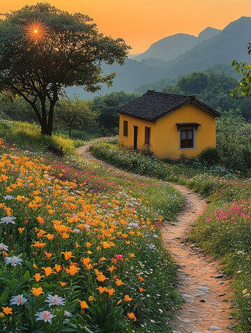 夕阳下的乡间小路8