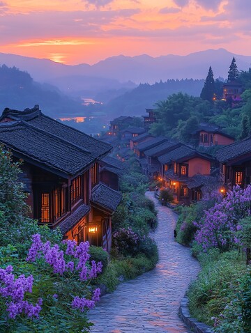 古村夕阳下的宁静3