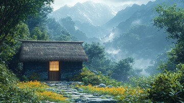 茅屋茶园前茅屋茶园山景2