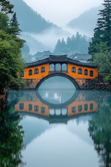 古桥倒影古桥倒影水面